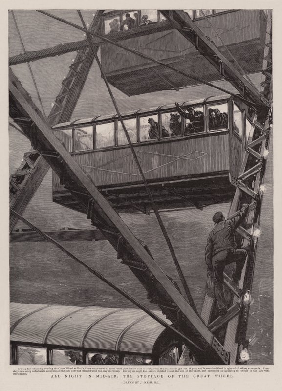 Die ganze Nacht in der Luft, der Stillstand des großen Rades von Joseph Nash