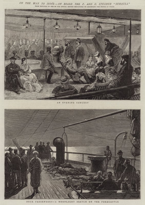 Auf dem Weg nach Indien, an Bord des P und O Dampfers Sumatra von Joseph Nash