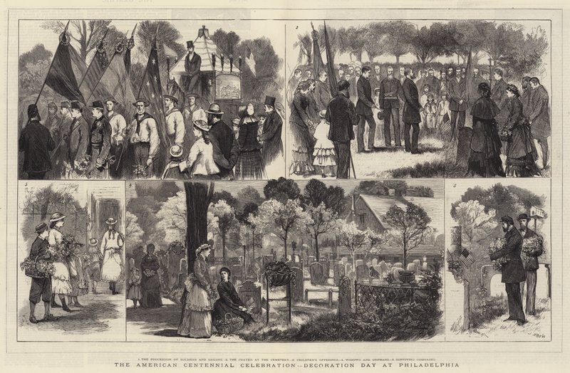 Die amerikanische Jahrhundertfeier, Dekorationstag in Philadelphia von Joseph Nash