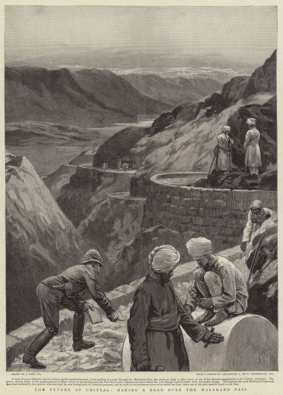 Die Zukunft von Chitral, Bau einer Straße über den Malakand-Pass von Joseph Nash