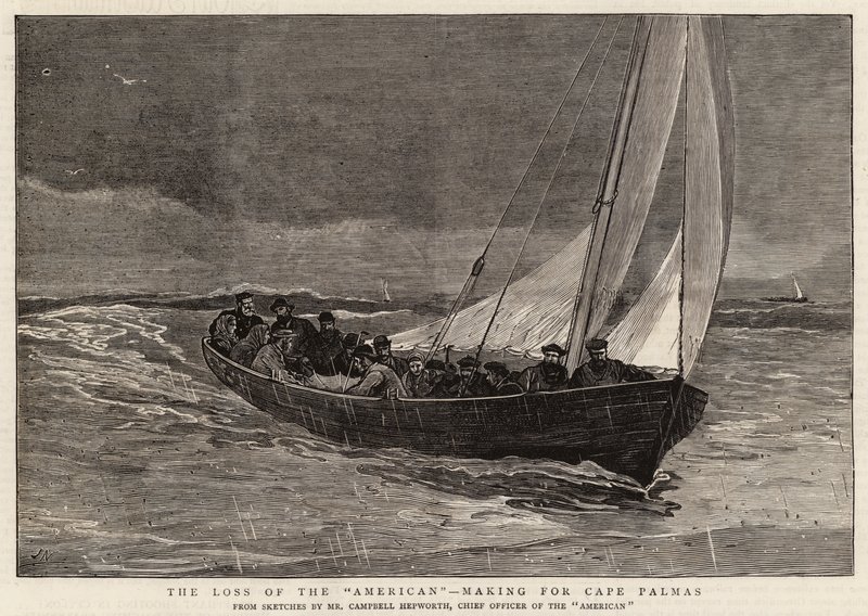 Der Verlust des Amerikaners, auf dem Weg nach Cape Palmas von Joseph Nash