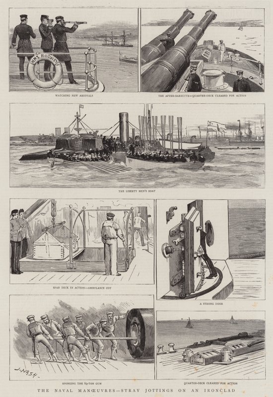 Die Marine-Manöver, Streifzüge auf einem Panzerschiff von Joseph Nash