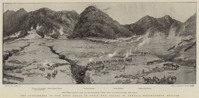 Die Bestrafung der Koda Khels in ihrem eigenen Tal durch General Westmacotts Brigade von Joseph Nash