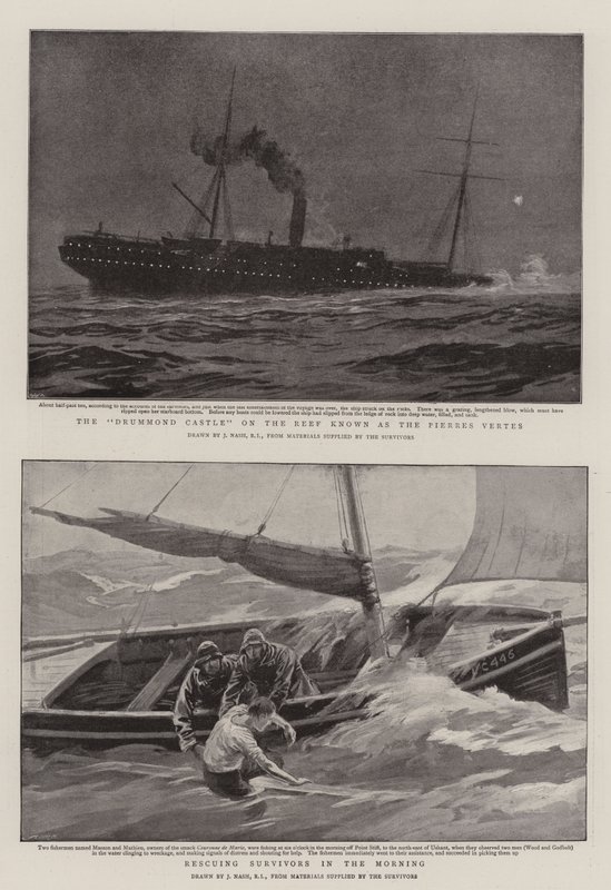 Das Wrack der Drummond Castle von Joseph Nash