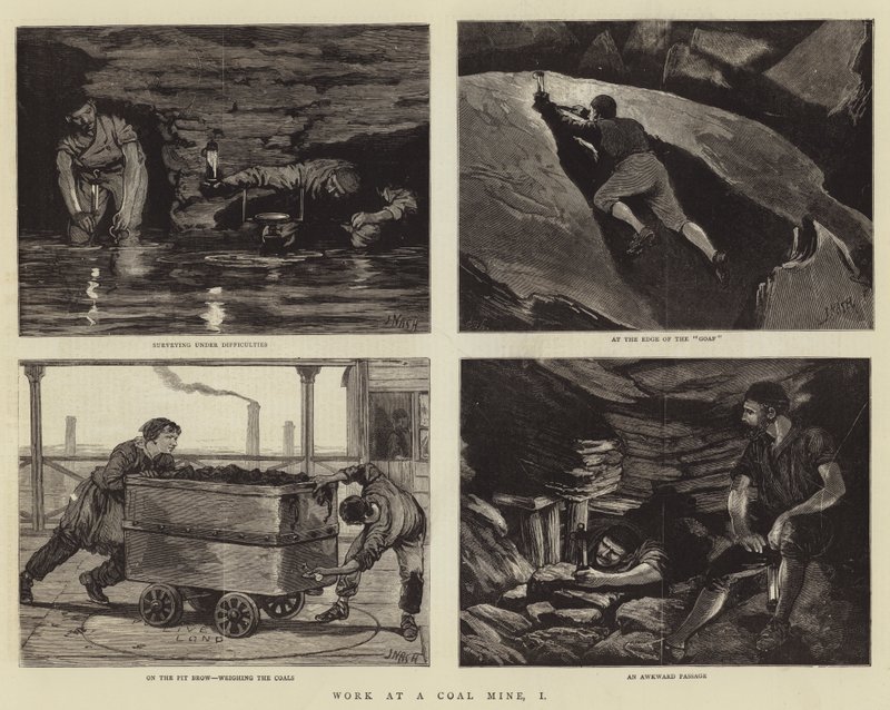 Arbeit in einer Kohlenmine, I von Joseph Nash