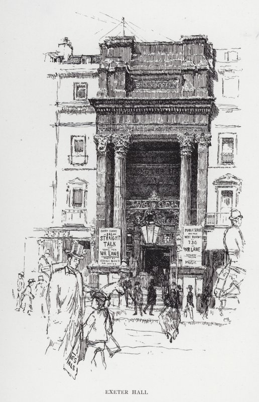 Exeter Hall von Joseph (after) Pennell