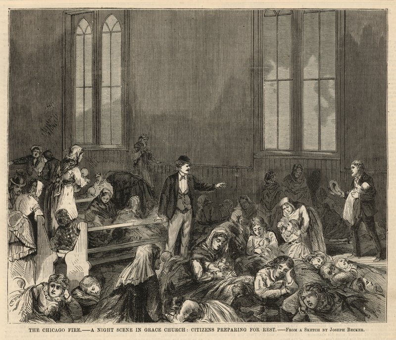 Eine Nachtszene in der Grace Church von Joseph Becker