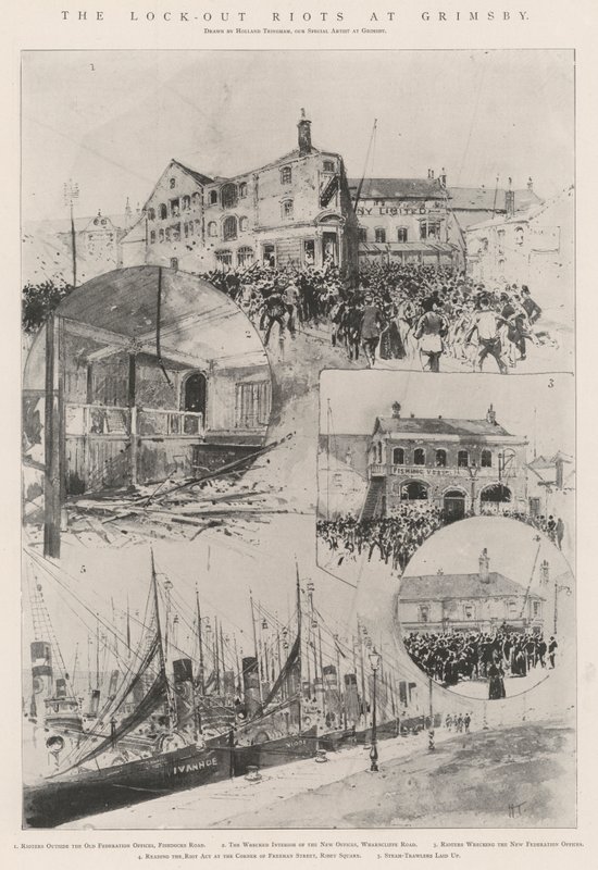 Die Look-out-Unruhen in Grimsby von Joseph Holland Tringham