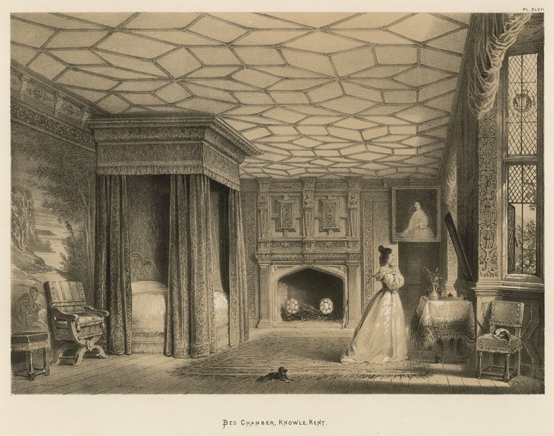 Schlafzimmer, Knowle, Kent von Joseph Nash