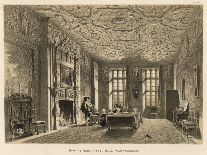 Salon, Aston Hall, Warwickshire von Joseph Nash