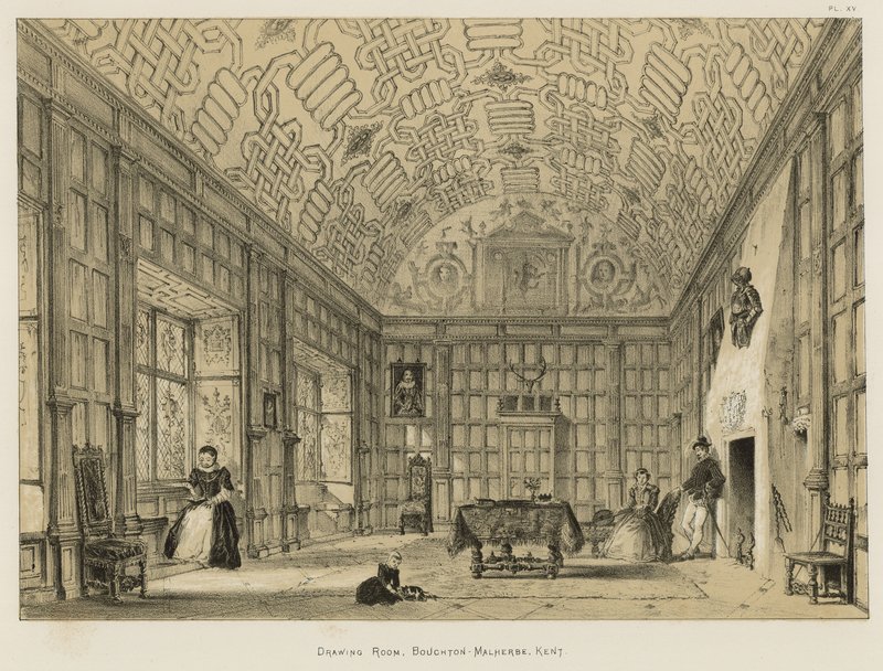 Salon, Boughton-Malherbe, Kent von Joseph Nash