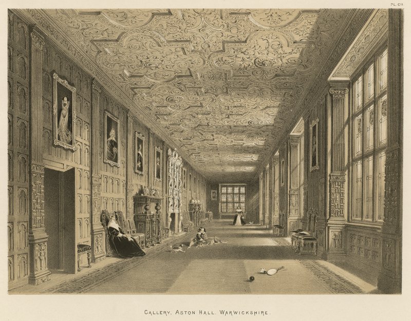 Galerie, Aston Hall, Warwickshire von Joseph Nash