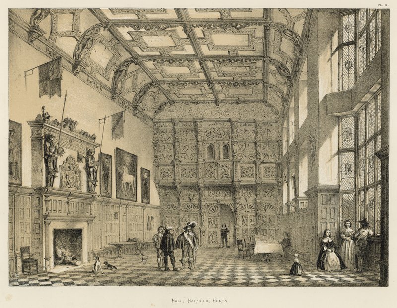 Hall, Hatfield, Herts von Joseph Nash