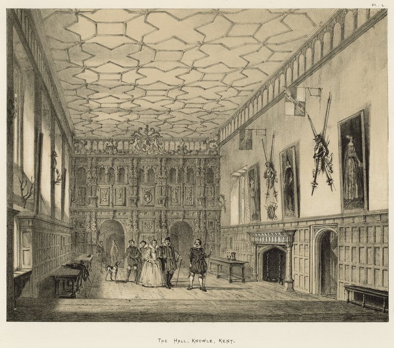 Die Halle, Knowle, Kent von Joseph Nash