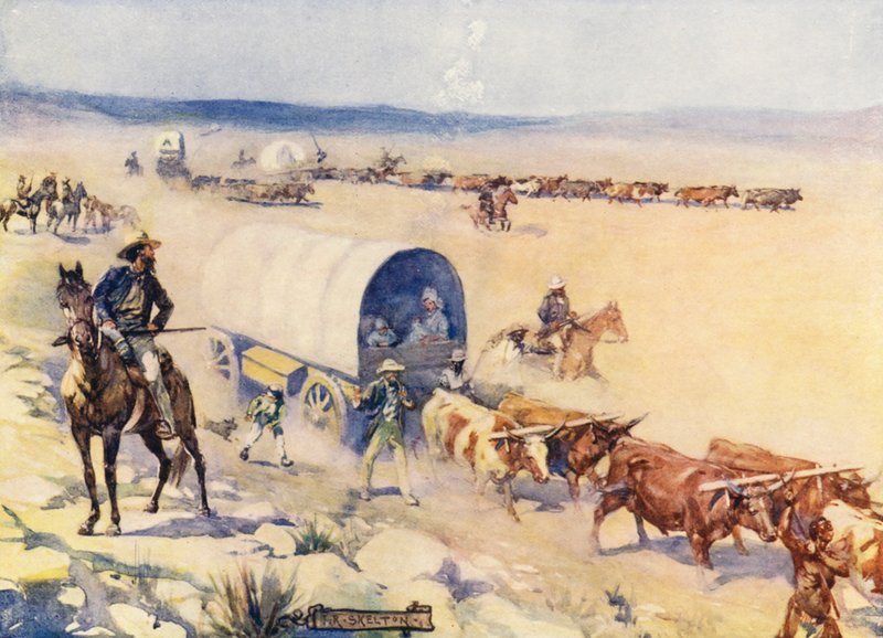 Die Voor-Trekkers (Farblithografie) von Joseph Ratcliffe (after) Skelton
