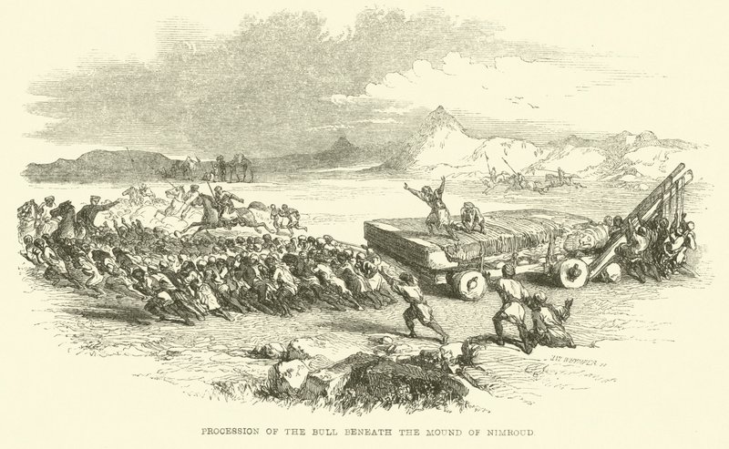 Prozession des Stiers unter dem Hügel von Nimrud von Josiah Wood Whymper