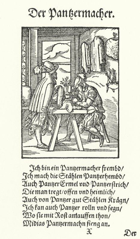 Der Kettenhemdmacher (Stich) von Jost (after) Amman