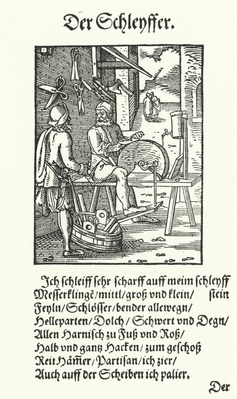 Der Messerschleifer (Stich) von Jost (after) Amman