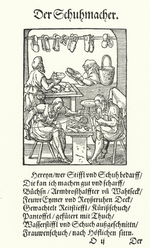 Der Schuhmacher (Stich) von Jost (after) Amman