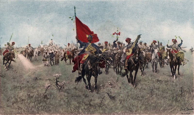 Kurdische Kavallerie auf dem Marsch von Jozef Brandt