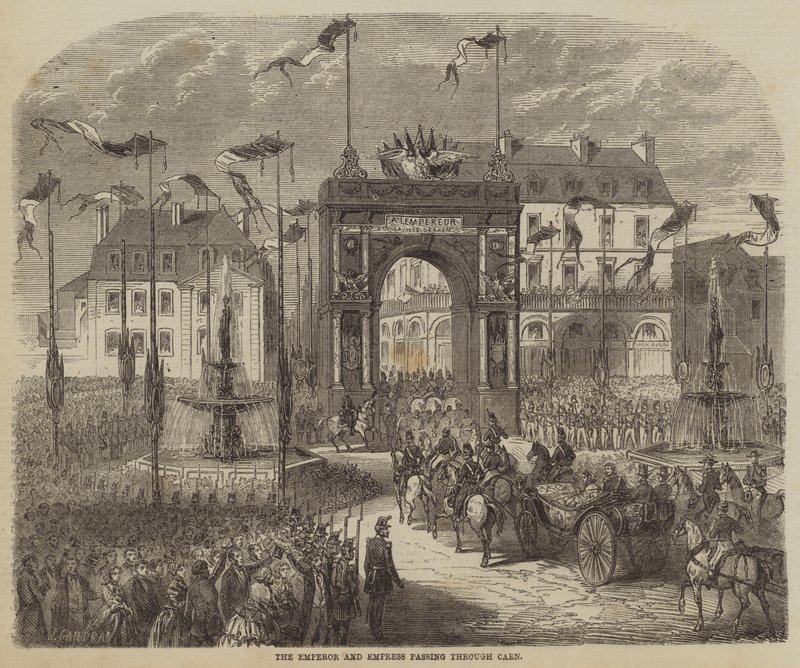 Der Kaiser und die Kaiserin passieren Caen von Jules Gaildrau