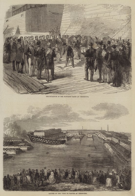 Das Napoleon-Becken in Cherbourg von Jules Gaildrau