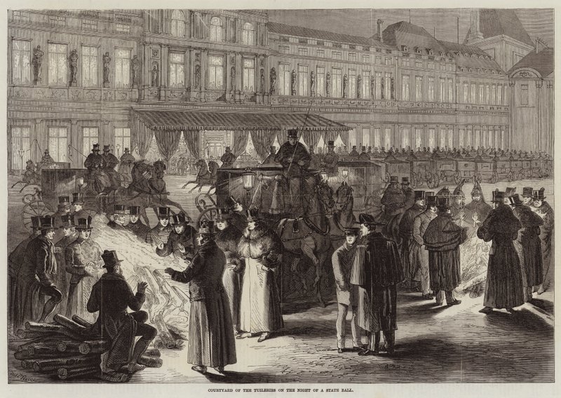 Hof des Tuilerienpalastes in der Nacht eines Staatsballs von Jules Pelcoq