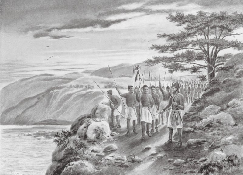 Sargon I. am Mittelmeer (Lithografie) von Justus Hill
