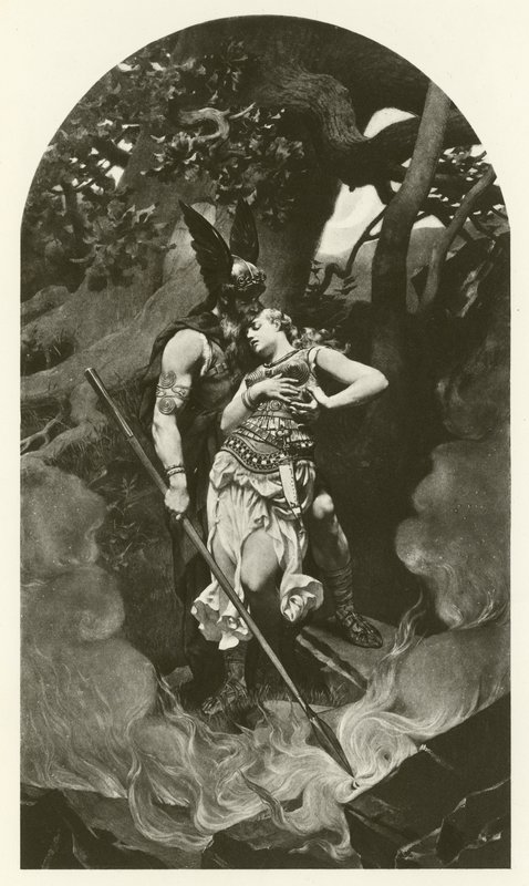 Wotan nimmt Abschied von Brunhild (Gravur) von Konrad Dielitz