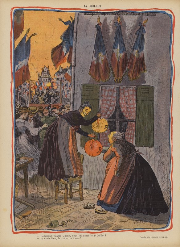 14. Juli. Illustration für Le Rire von Leonce Burret