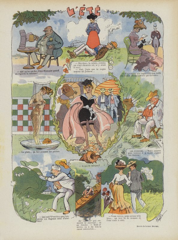 Sommer. Illustration für Le Rire von Leonce Burret
