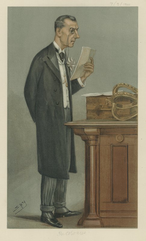 Joseph Chamberlain (Farblithografie) von Leslie Matthew Ward