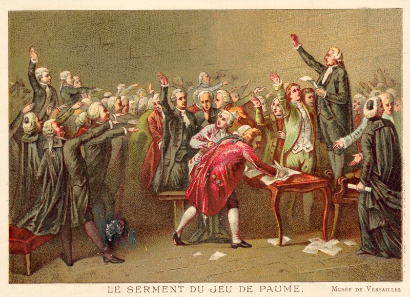 Der Ballhausschwur, Französische Revolution, 20. Juni 1789 (Chromolitho) von Louis Charles Auguste Couder