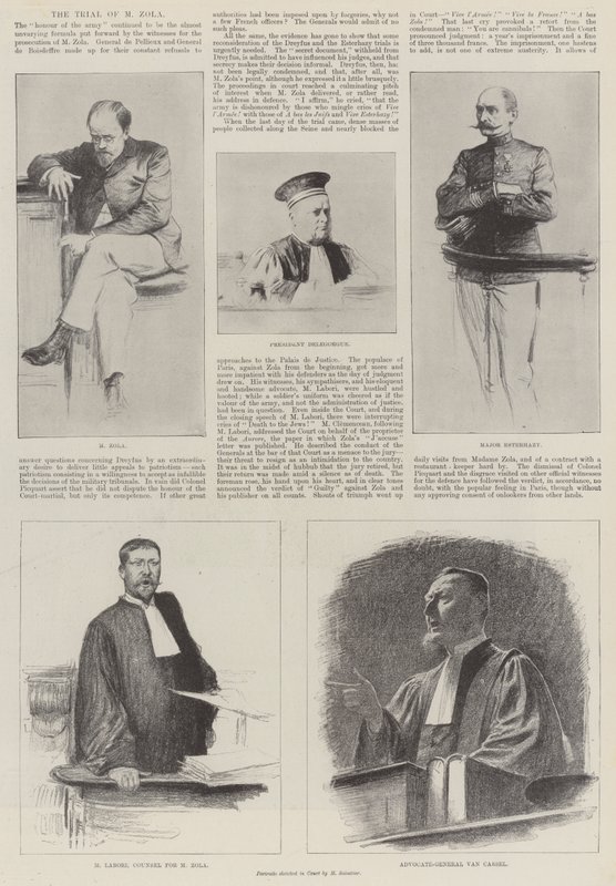 Der Prozess gegen M. Zola von Louis Remy Sabattier