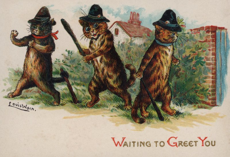 Drei Katzen warten auf dich von Louis Wain