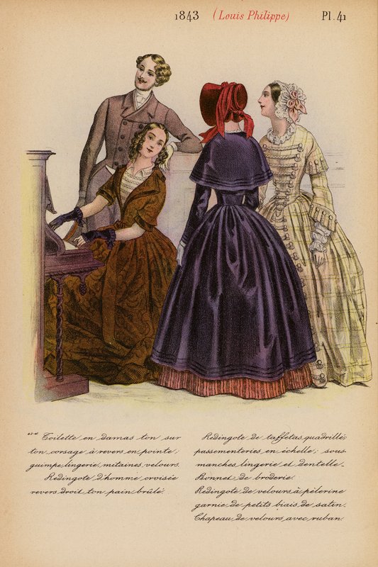 Französische Mode: 1843, Louis-Philippe (Farblithographie) von Louis Colas