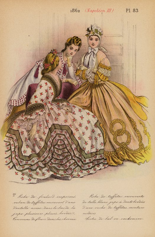 Französische Mode: 1862, Napoleon III. (Farblithografie) von Louis Colas