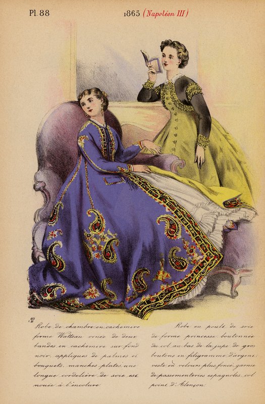 Französische Mode: 1865, Napoleon III (Farblithografie) von Louis Colas