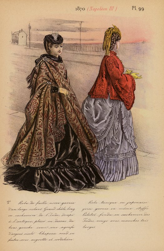 Französische Mode: 1870, Napoleon III. (Farblithografie) von Louis Colas
