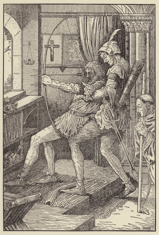 Robin schießt seinen letzten Pfeil von Louis John Rhead