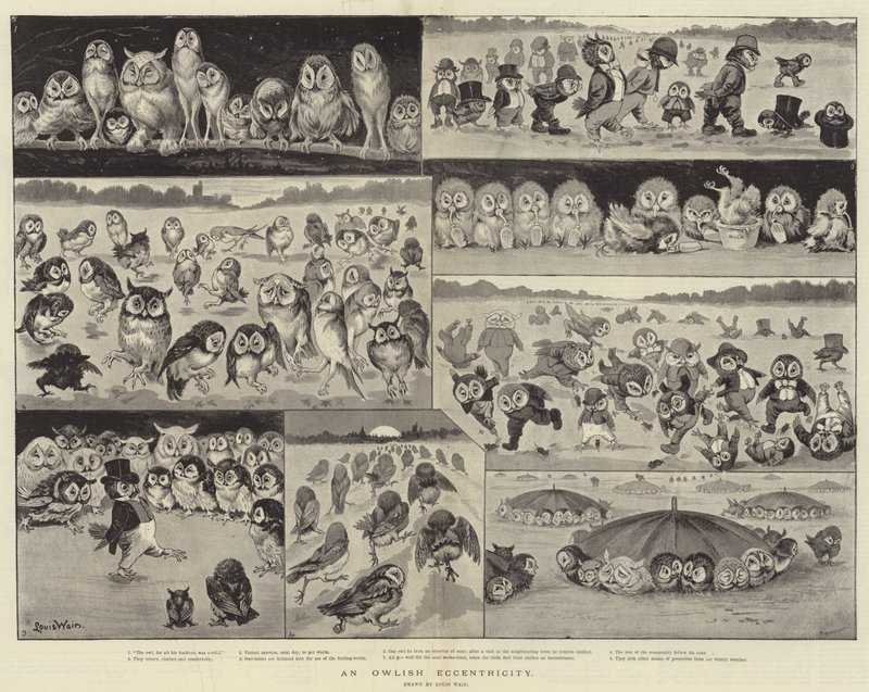 Eine eulenhafte Exzentrizität von Louis Wain