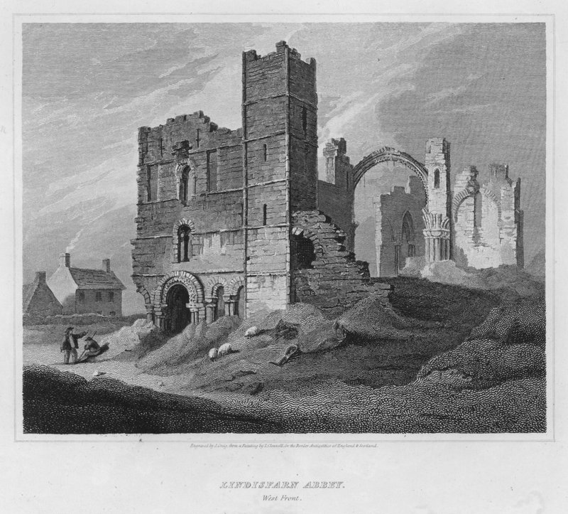 Lindisfarn Abbey, Westfront (Gravur) von Luke (after) Clennell