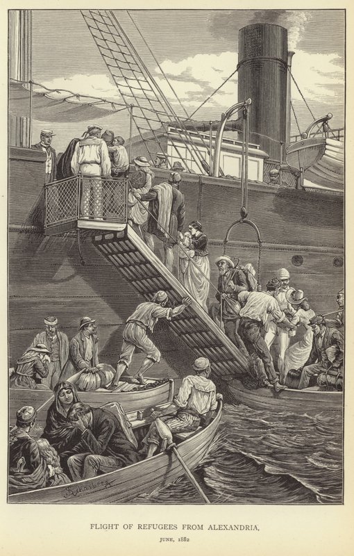 Flucht von Flüchtlingen aus Alexandria von M. Schonberg