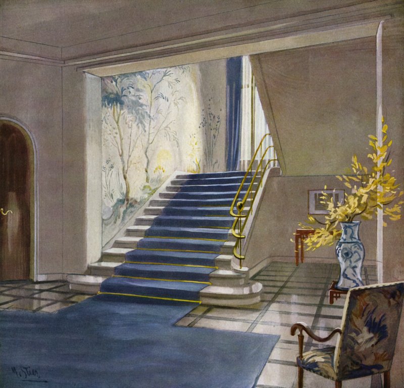 1930er Innenräume: Treppe von M. Stier