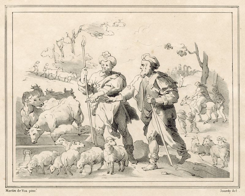 Zwei Hirten von Maarten de Vos