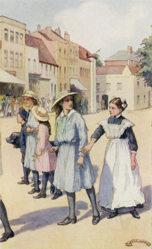 Szene aus Der Langsame Wagen, von Edward Verrall Lucas von Mary V. Wheelhouse