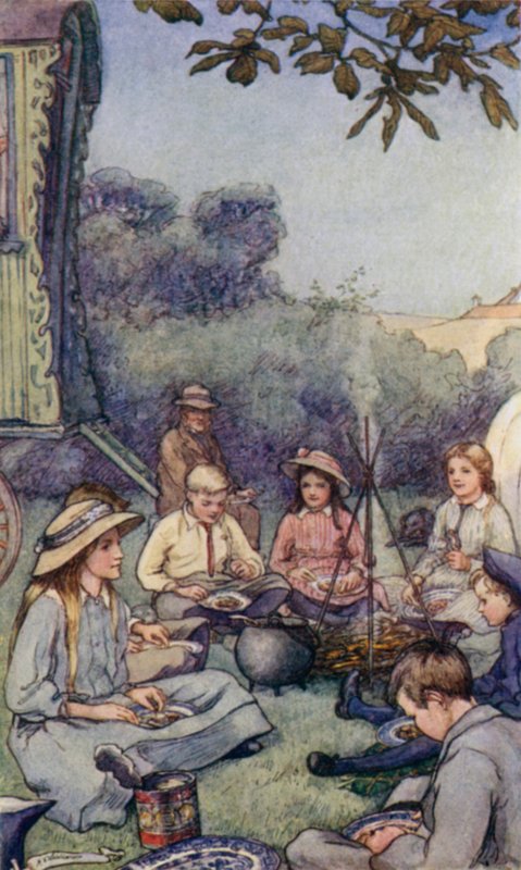 Szene aus The Slowcoach, von Edward Verrall Lucas von Mary V. Wheelhouse