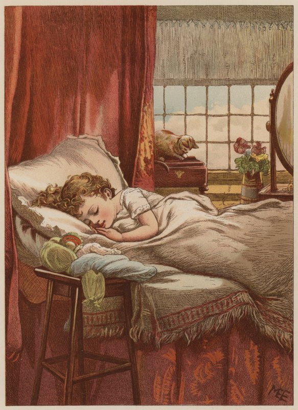 Kind schläft im Bett von Mary Ellen Edwards