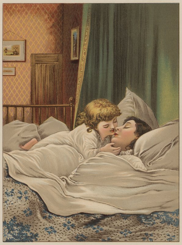 Kind im Bett mit Mutter von Mary Ellen Edwards