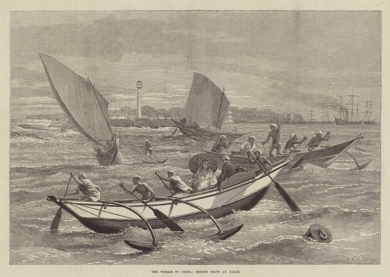 Die Reise nach China, Ceylon-Boote in Galle von Matthew White Ridley